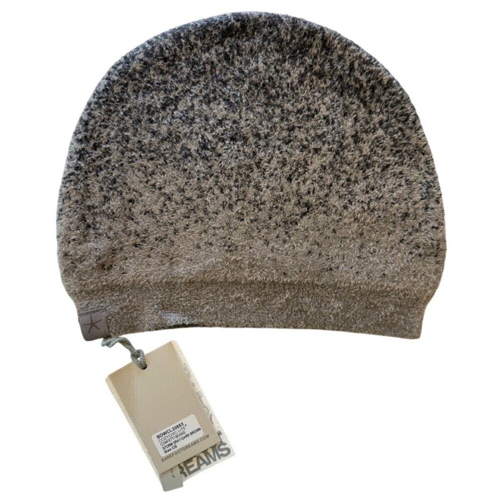 Barefoot Dreams CozyChic Lite Confetti Beanie - Storm Gray/Dark Brown NWT